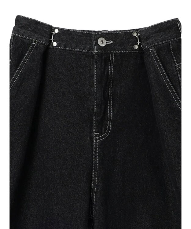 earth music&ecology タックホックデニムパンツ Black