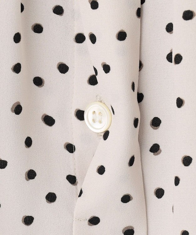 23区 【セットアップ対応/洗える】バックサテンアムンゼン ドットプリント ブラウス ベージュ×ブラックドット