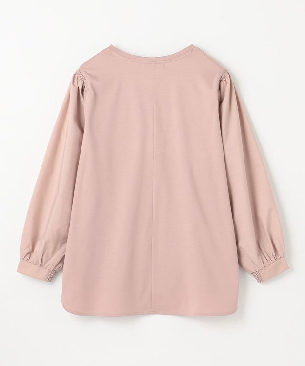 ANY L 【洗濯機可】着映えるシャーリングトップス ピンク