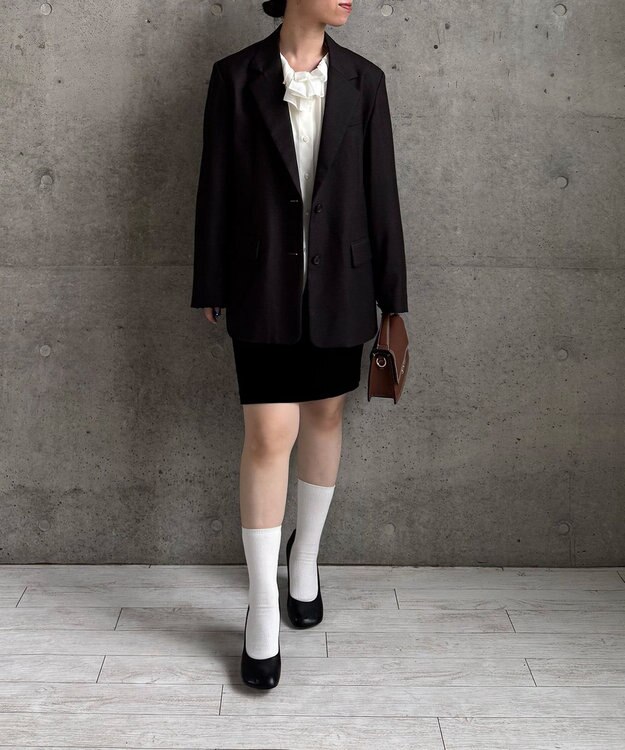 #Newans 【LEE掲載アイテム】オーバーサイズテーラードジャケット ブラウンチェック