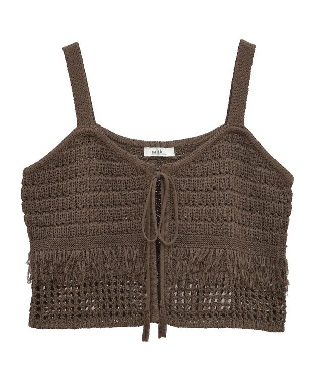 earth music&ecology フリンジニットビスチェ Brown