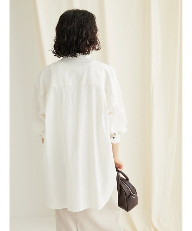 CRAFT STANDARD BOUTIQUE レーヨンデシンバンドカラーシャツ Off White