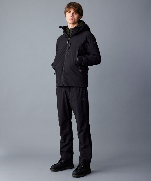 JOSEPH ABBOUD MOUNTAIN 【ECO撥水/耐水性/透湿防水素材/ストレッチ/軽量】ボイルドポリエステル マウンテンシェル パンツ ブラック系