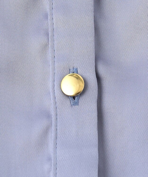 自由区 【XSサイズあり/洗える】ビンテージサテン ブラウス ダルブルー系