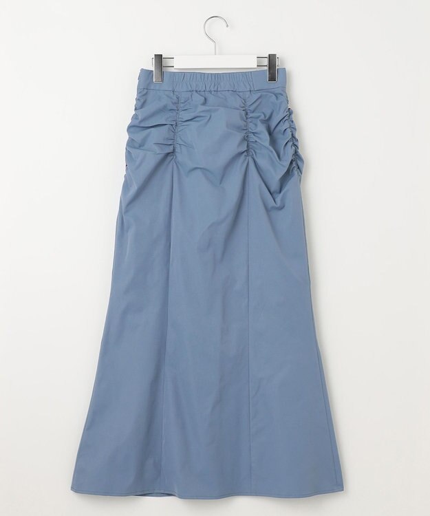 Feroux 【洗える】シュリンクマーメイド スカート スカイブルー系