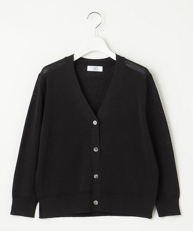 J.PRESS LADIES S 【洗える】リノナチュール Vネック カーディガン ブラック系