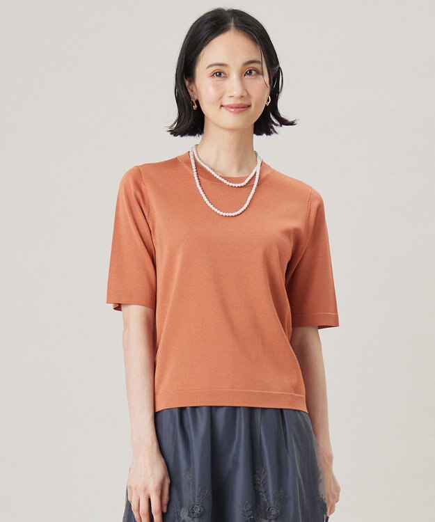 自由区 【アンサンブル対応・洗える】アセテートコットンプルオーバー ニット レッド