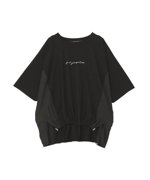 YECCA VECCA 裾ドロストデザインロゴTee Black