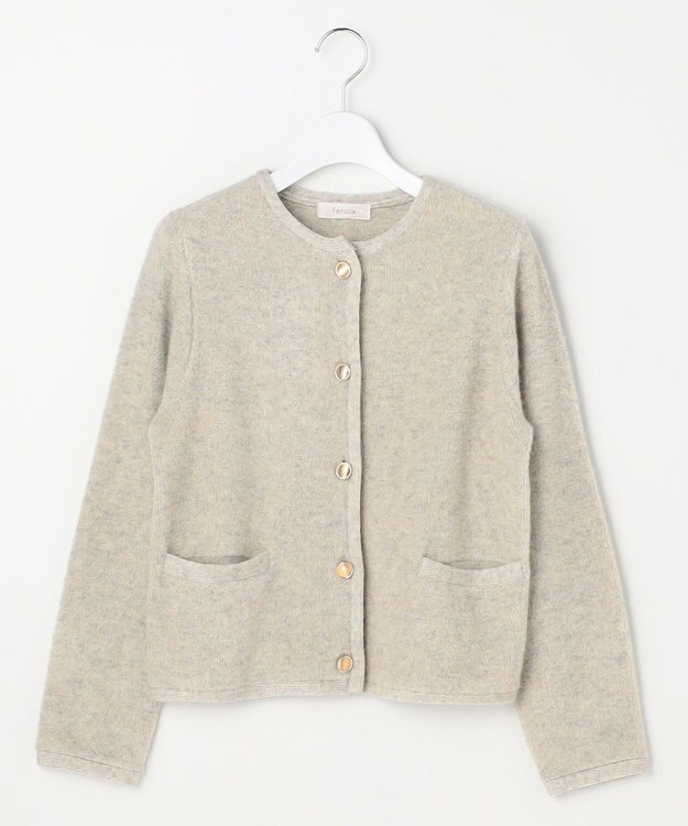 Feroux ブークレー ニット ジャケット アイボリー系