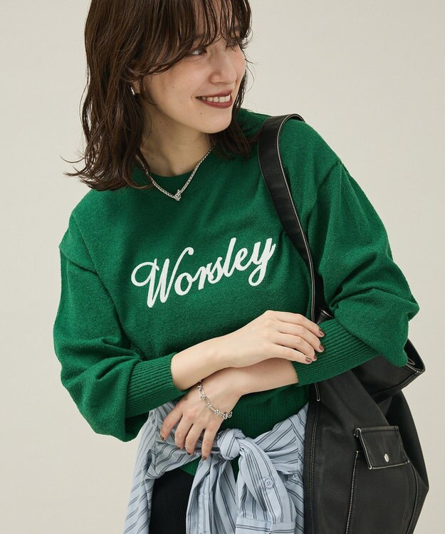 Green Parks ブークレ－ロゴニットプルオーバー Green