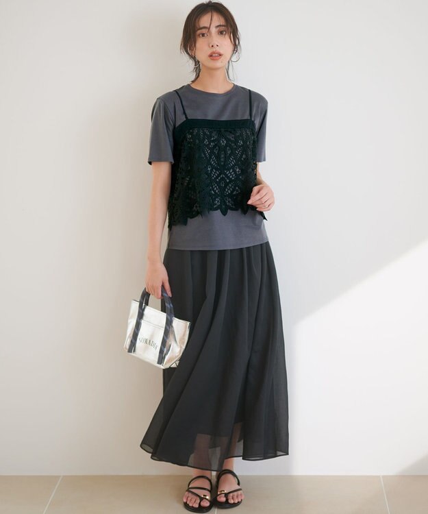 23区 サムリング フラット サンダル ブラック系