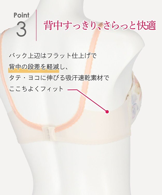 Wing ブラジャー バストとカップのすきまにフィット 自然にボリュームメイク ソフトなつけごこち 【スキマフィットブラ】 Aカップあり 小さいサイズ ブラ KB2364 ウイング／ワコール クリーム