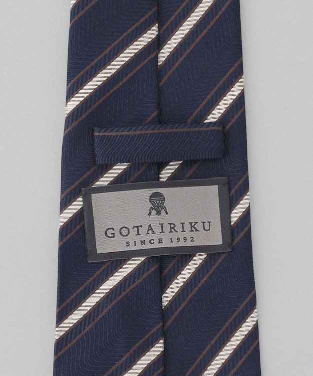 GOTAIRIKU GOTAIRIKU別注【日本製】シルク ネクタイ_ストライプ ネイビー系1