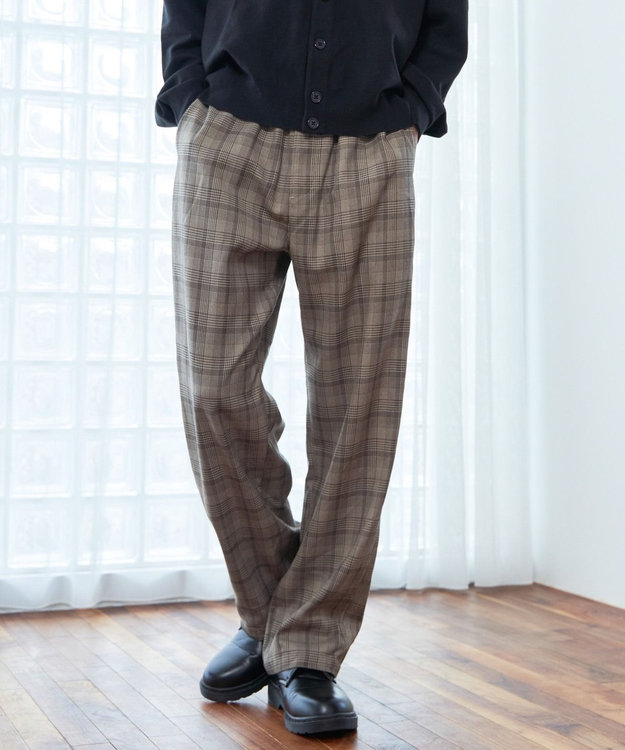 WEGO 【ウエストゴム】TRイージーストレートパンツ 柄2