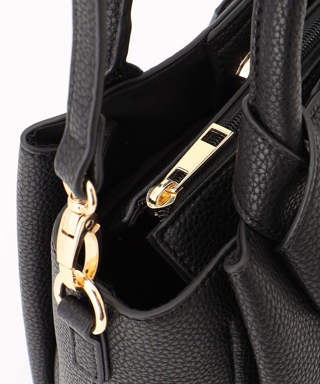 LA BAGAGERIE 【MONICA】リボンハンドルバッグ ブラック