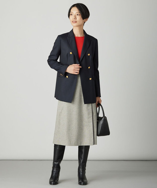 J.PRESS LADIES オックス ダブル テーラードジャケット ネイビー系