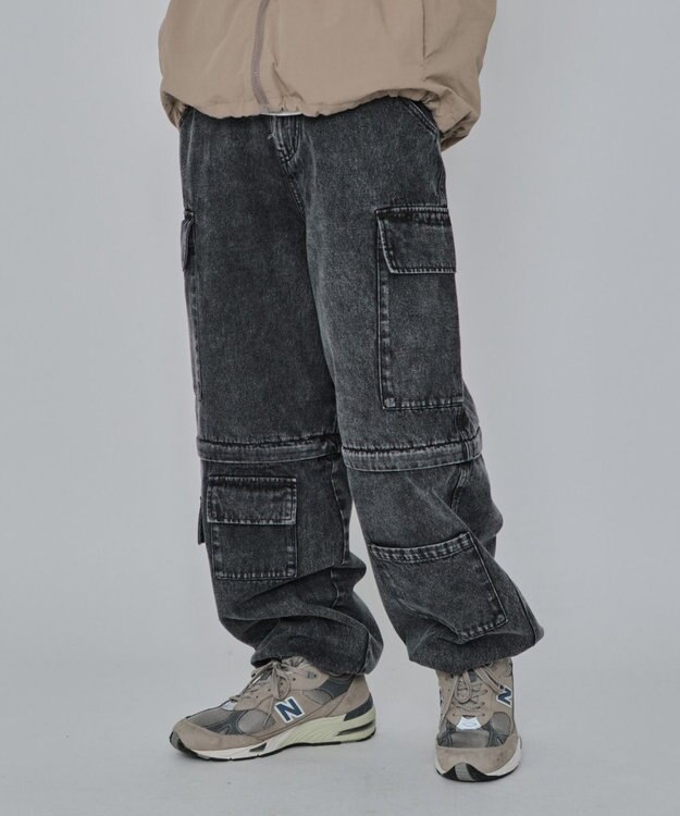 WEGO 2WAYマルチデニムカーゴパンツ デニムブラックソノタ