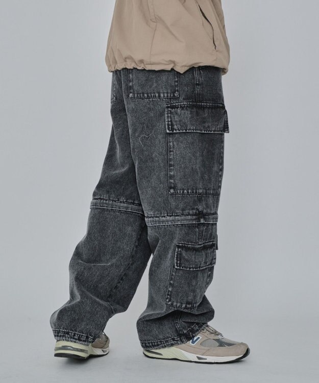 WEGO 2WAYマルチデニムカーゴパンツ デニムブラックソノタ