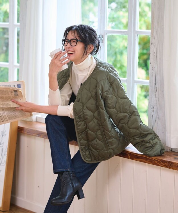 WEGO 【WEB限定/ 2025年秋冬新作】キルティングジャケット カーキ