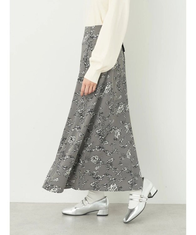 earth music&ecology バックレースアップスカート Gray