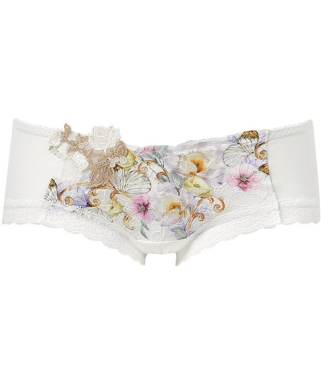 WACOAL ボーイレングス ショーツ 【リボンブラ 脇すっきり】 BXB483とペア はきこみ丈あさめ ナイロンベア天竺素材(バック) レディース PXB683 /ワコール アイボリー