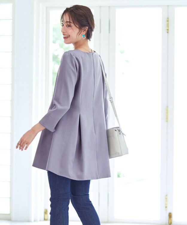 Tiaclasse L 【洗える】ダブルラインタックチュニック サックス