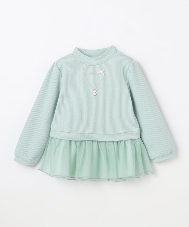 ANY KIDS 裏起毛 ネックレス トレーナー ミント