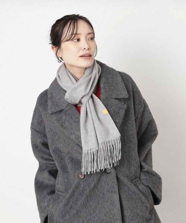 MOONBAT WEB限定【洗える】ミエル (miel) カシミヤ100％ プレーンマフラー グレー
