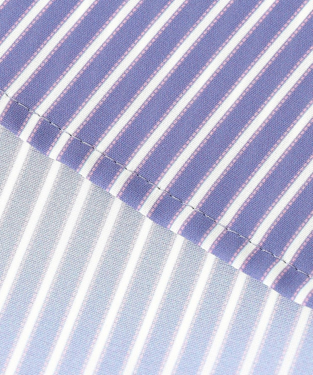 組曲 ライトデシンフリル襟 ブラウス ブルーストライプ系1