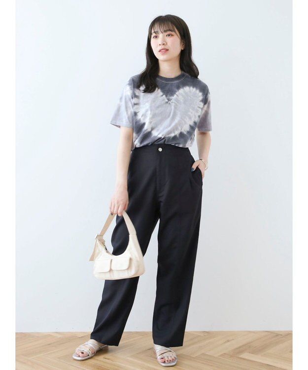 Green Parks ・ＥＬＥＮＣＡＲＥ　ＤＵＥ　センターシームタックパンツ Black