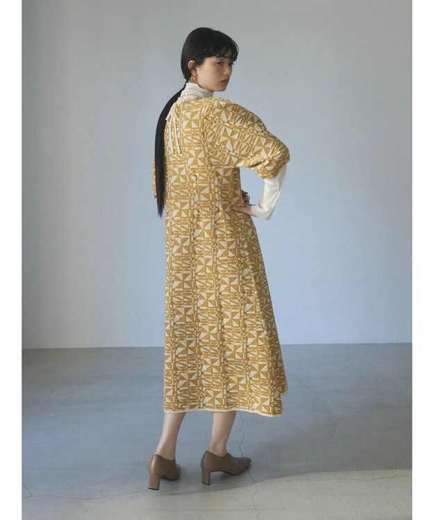 Green Parks ａ．ニットジャガード柄ワンピース Yellow