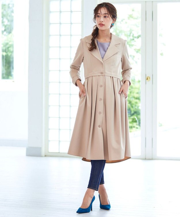 Tiaclasse L 【洗える】ダブルラインタックチュニック サックス