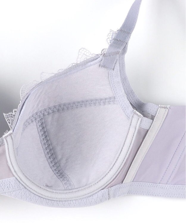 WACOAL ブラジャー 【ハグするブラ】 体温を感知してカラダになじむ 脇高設計 小さく見せる Hカップまで対応 大きいサイズ レディース フルカップ BXB318 /ワコール グレー