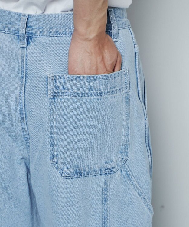 WEGO ルーズペインターパンツ デニム淡色