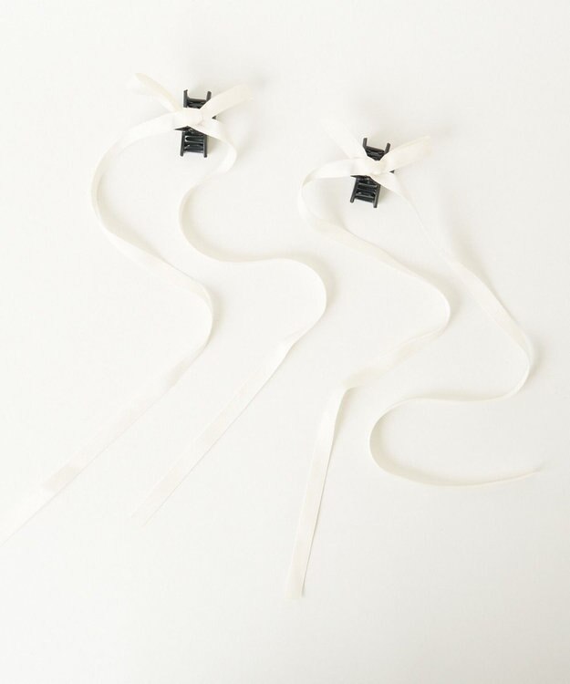 WEGO L2Pカラーロングリボンクリップ ホワイト