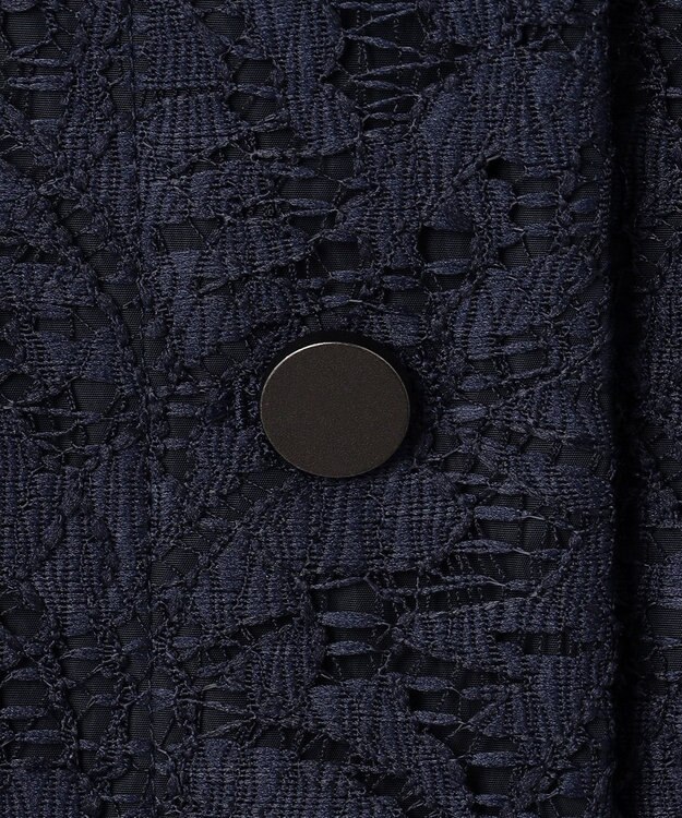 ICB L 【洗える】リーフラッセルレース ジャケット ネイビー系