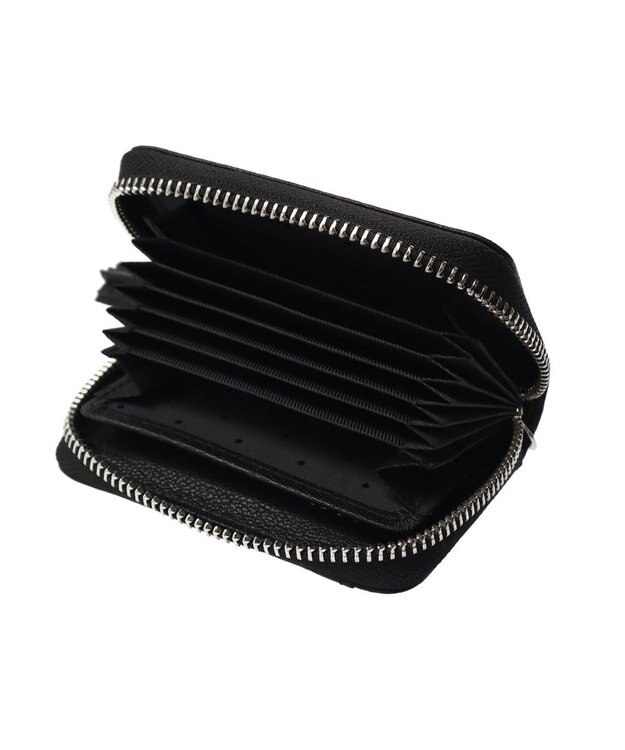 UNBILLION ペルケ perche / ドット刺繍ジャバラチャームウォレットショルダー ブラック