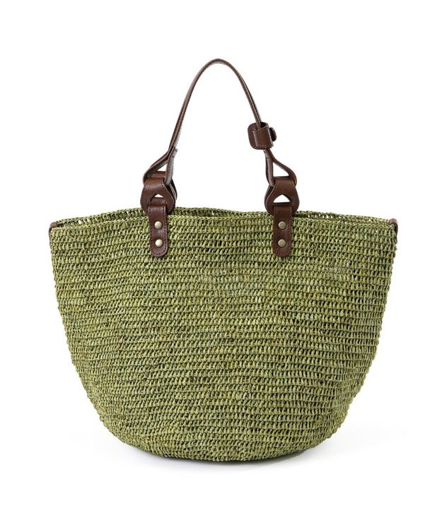 IBIZA ラフィア　ハンドバッグ（草木染め） カーキ