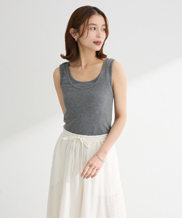 Green Parks ・Ｐｅｔｉｔ　Ｆｌｅｕｒ　レイヤードタンク Gray Mixture