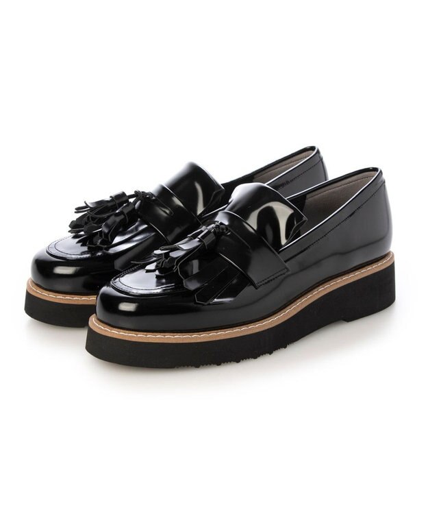 MODE ET JACOMO <carino>【レイン対応】【2WAY】厚底タッセルローファー ブラック