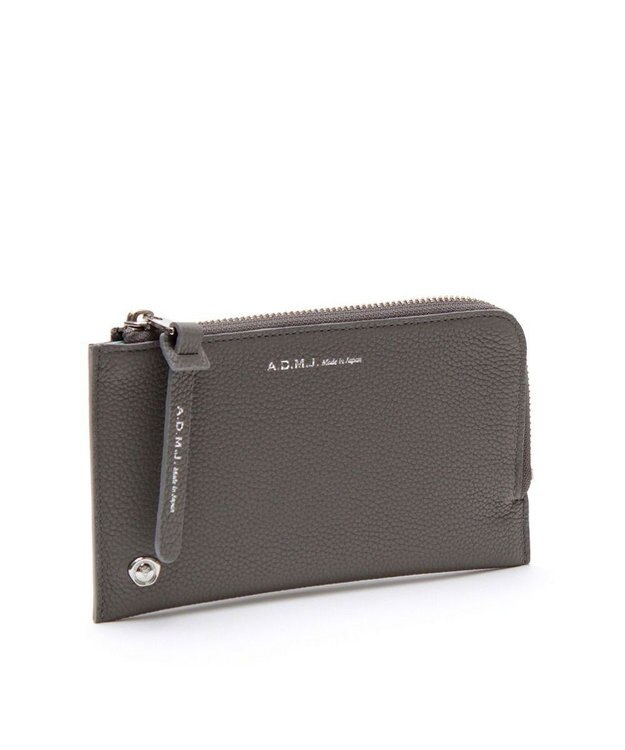 A.D.M.J. 【牛革】モーツァルト/スパニッシュレザーオーガナイザーパース（背面ファスナーポケット） ダークグレー