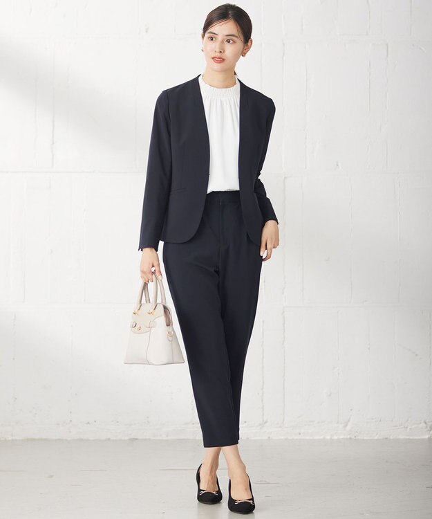 ANY SIS 【セットアップ可】セレモニーダブルクロス テーパードパンツ ネイビー