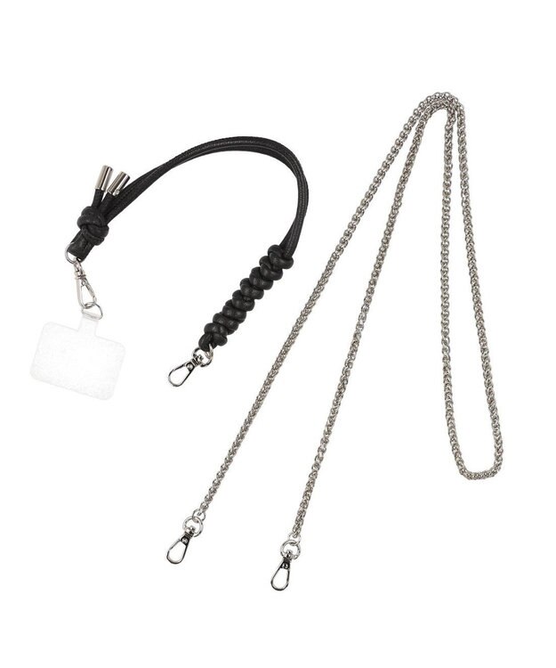 UNBILLION ペルケ perche / ドット刺繍ジャバラチャームウォレットショルダー ブラック