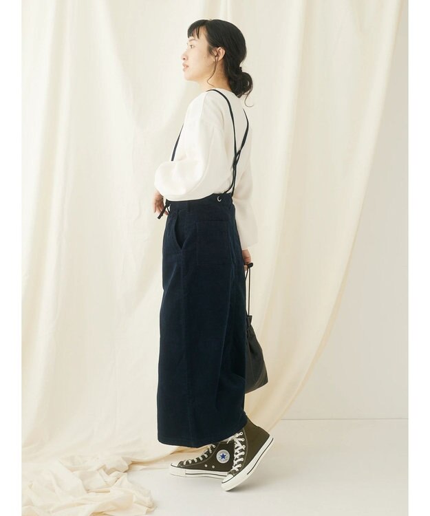 CRAFT STANDARD BOUTIQUE コーデュロイ２ＷＡＹサロペットスカート Navy