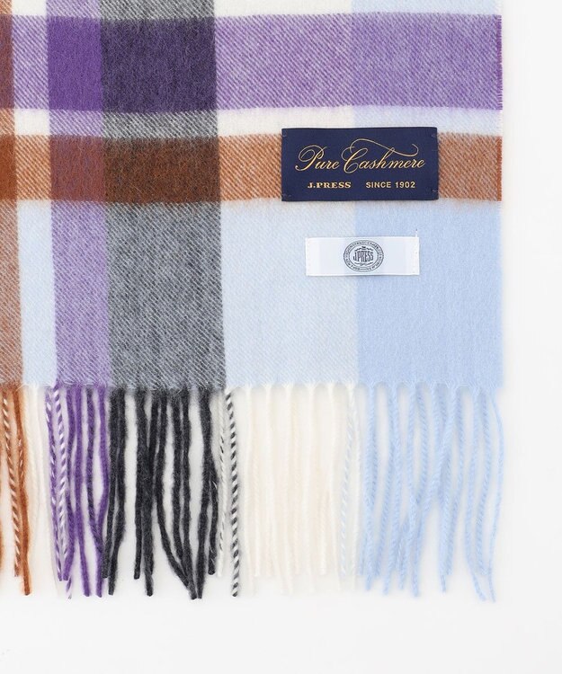 J.PRESS LADIES カシミヤチェック マフラー サックス系