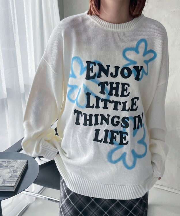 WEGO グラフィックBIGニットプルオーバー 柄3