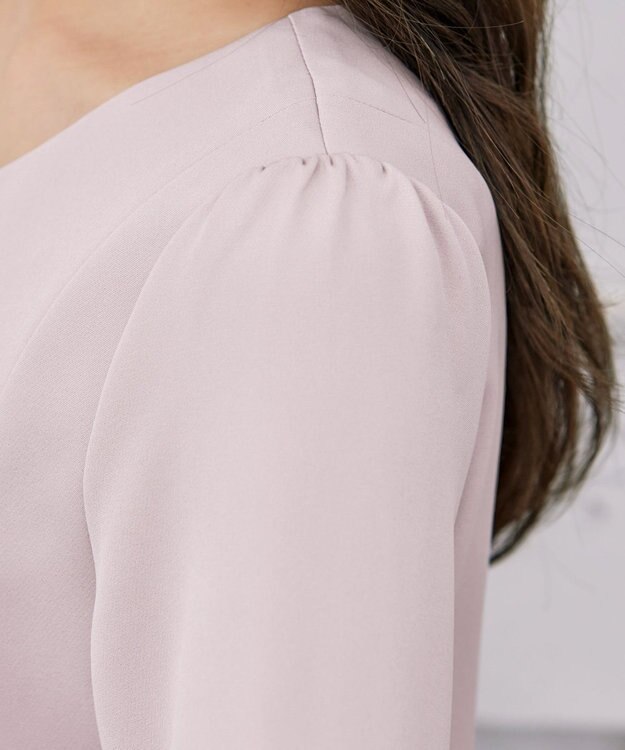 Tiaclasse L 【洗える】ダブルラインタックチュニック グレージュ