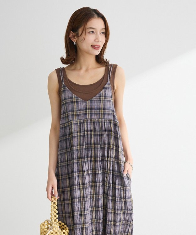 Green Parks ・Ｐｅｔｉｔ　Ｆｌｅｕｒ　レイヤードタンク Brown