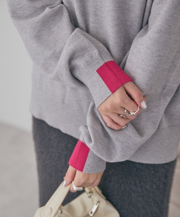 AMERICAN HOLIC バイパチラグランニットプルオーバー Light Gray Mixture