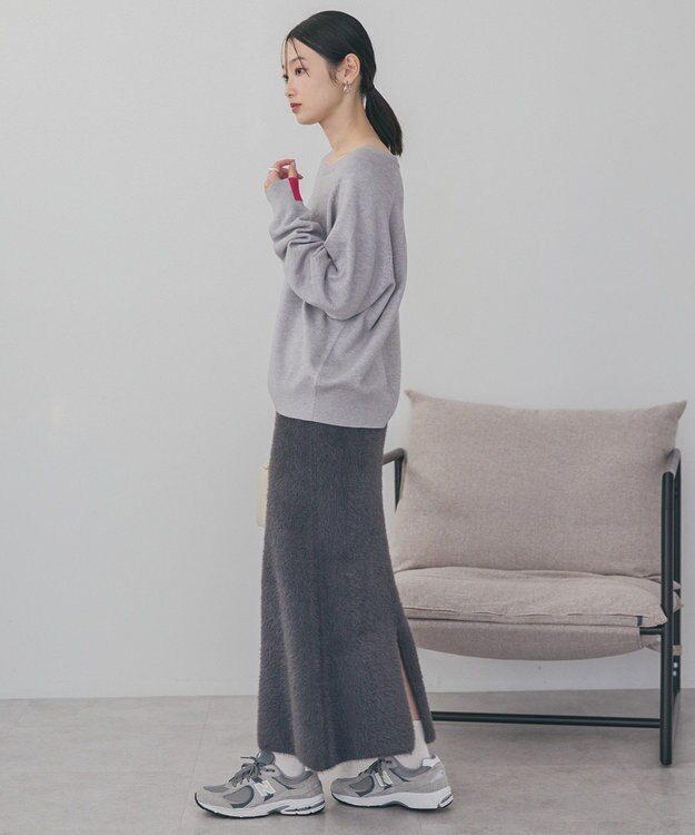 AMERICAN HOLIC バイパチラグランニットプルオーバー Light Gray Mixture